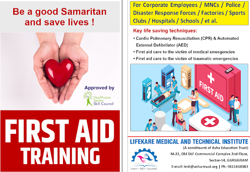 First aid training session and responder drill