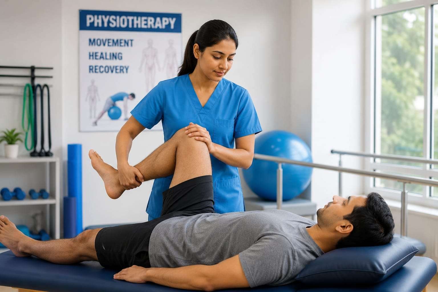 Physiotherapy training session